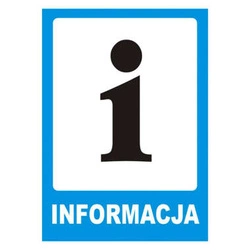 Tablica informacyjna z PCV Informacja