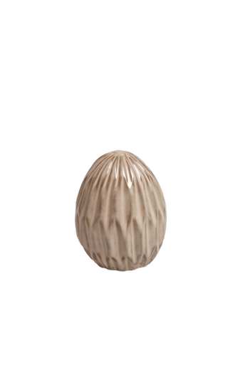 Jajko ceramiczne beżowe cieniowane, plisowane 12cm