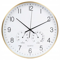 Zegar okrągły biało-złoty 38cm 
