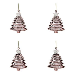 Bombki choinki 4szt 11cm Różowe jasne