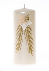 Świeca pieńkowa Gwiazda ze złotym 15cm