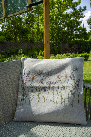 Poszewka na poduszkę EDEN Lawenda i Stokrotki 40x40cm Chenille