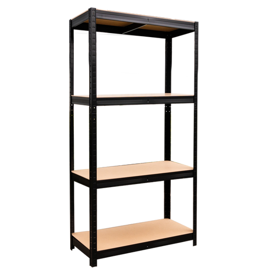 Regał metalowy ocynkowany 1500x700x300cm 4-poziomowy 150kg czarny