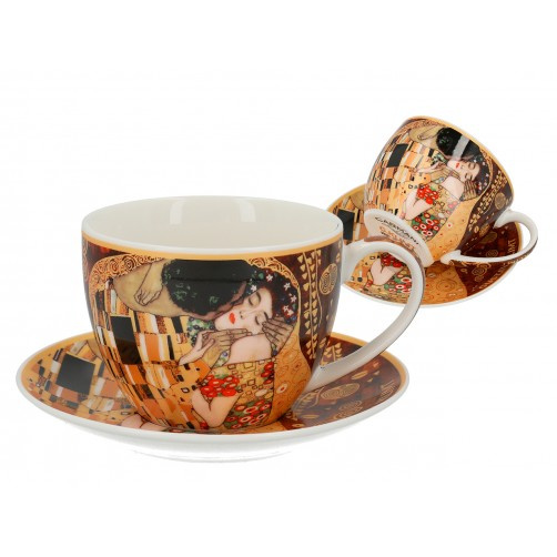KLIMT Filiżanka ze spodkiem 250ml Pocałunek w pudełku Carmani