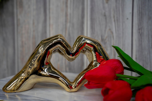 Dłonie ceramiczne złote 24x8x10,5cm