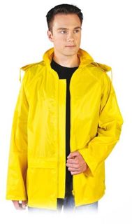 Przeciwdeszczowa kurtka z kapturem - żółta L
