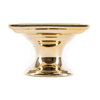 Świecznik ceramiczny złoty kwadrat 12,5x8,5cm