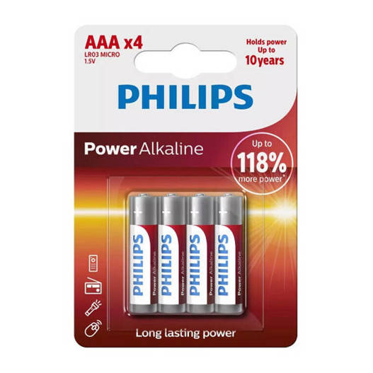 Bateria LR03 1,5V 4szt.Alkaline AAA Philips