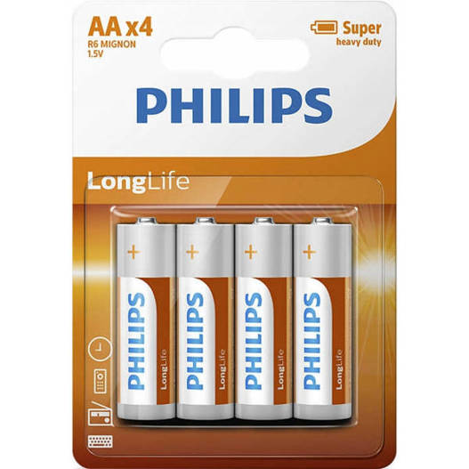 Bateria R06 1,5V 4szt.Longlife Philips