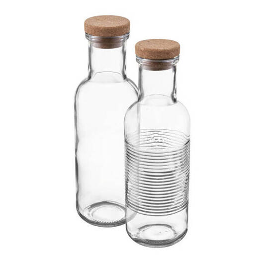Butelka szklana z korkową zatyczką 1L