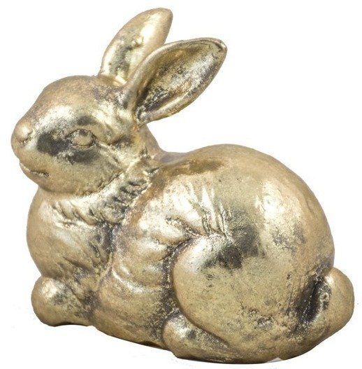 Dekoracja wielkanocna Złoty królik leżący 7,5x9cm