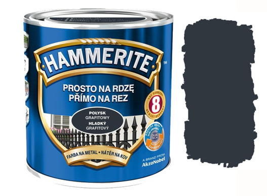 Farba Hammerite Na Rdzę Grafitowy Połysk 0,25L
