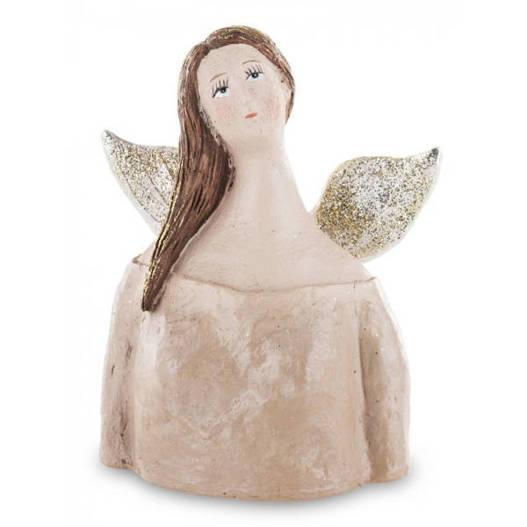 Figurka popiersie Anioł różowo-beżowy 20,5cm