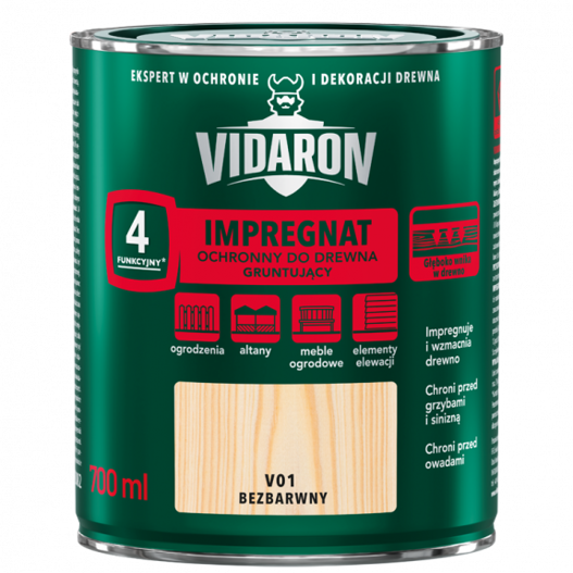 Impregnat gruntujący bezbarwny 0,7L Vidaron V01