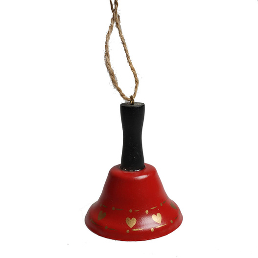 Metalowy dzwonek wiszący czerwony 8,5cm