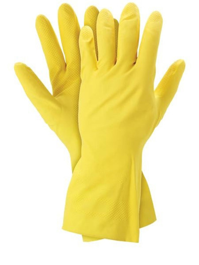 Rękawice gumowe gospodarcze żółte L