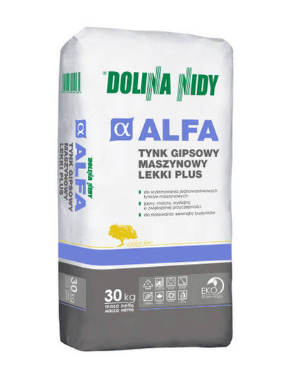 Tynk maszynowy lekki Alfa 30 kg Dolina Nidy