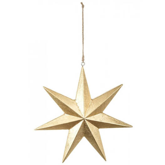 Zawieszka drewniana gwiazda 7-ramienna złota 20cm