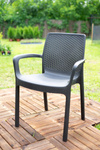 Antracytowe krzesło ogrodowe Regina Effect