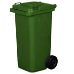 Kosz na śmieci ogrodowy z klapą 120L zielony