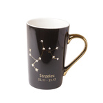 Kubek 430ml czarny cyrkonie STRZELEC znaki zodiaku