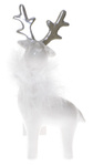 Renifer biały ceramiczny srebrne rogi 16,5x7cm