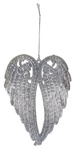 Zawieszka anielskie skrzydła srebrne brokat 15cm